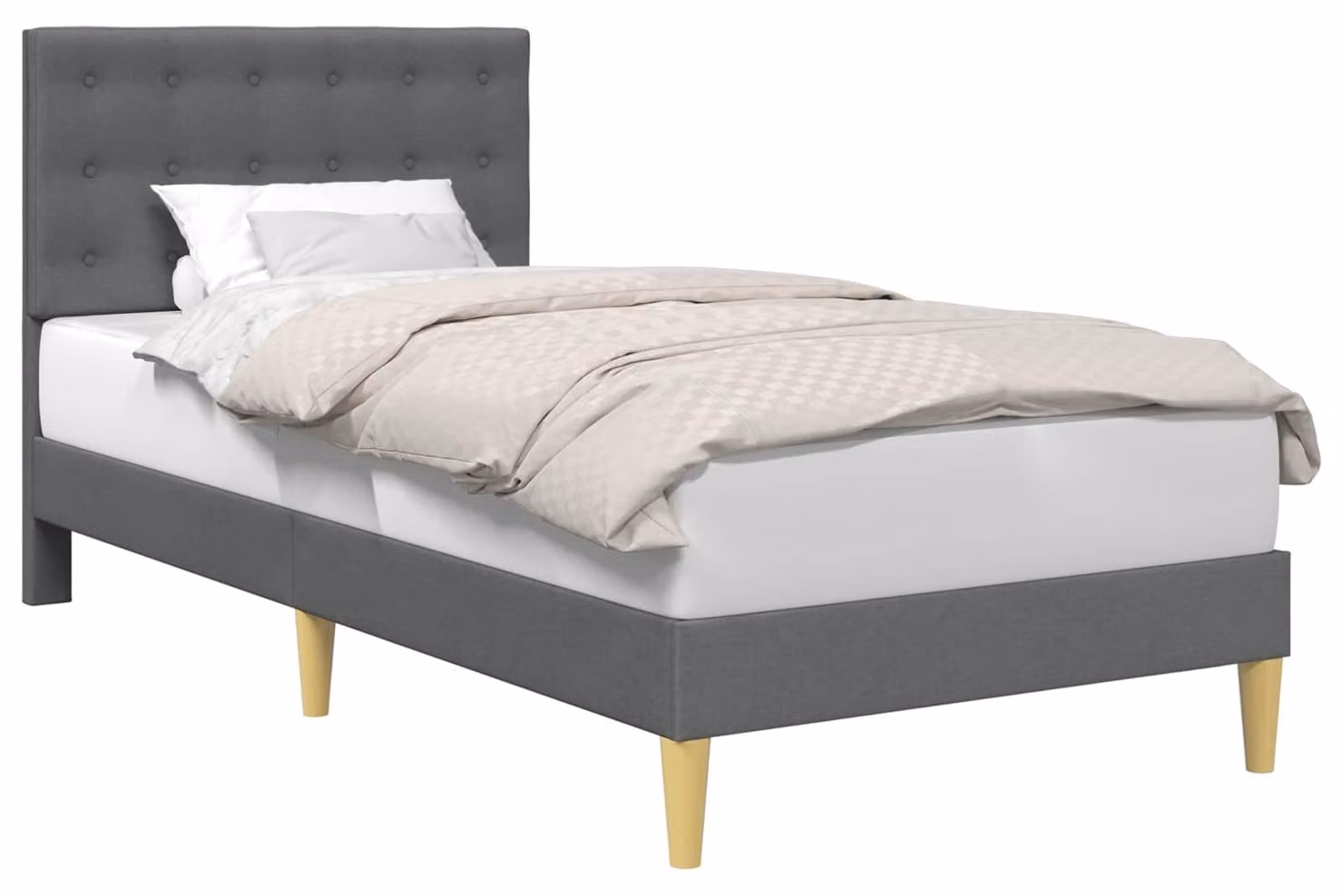 Struttura del letto Grigio Scuro 90 x 200 cm Tessuto