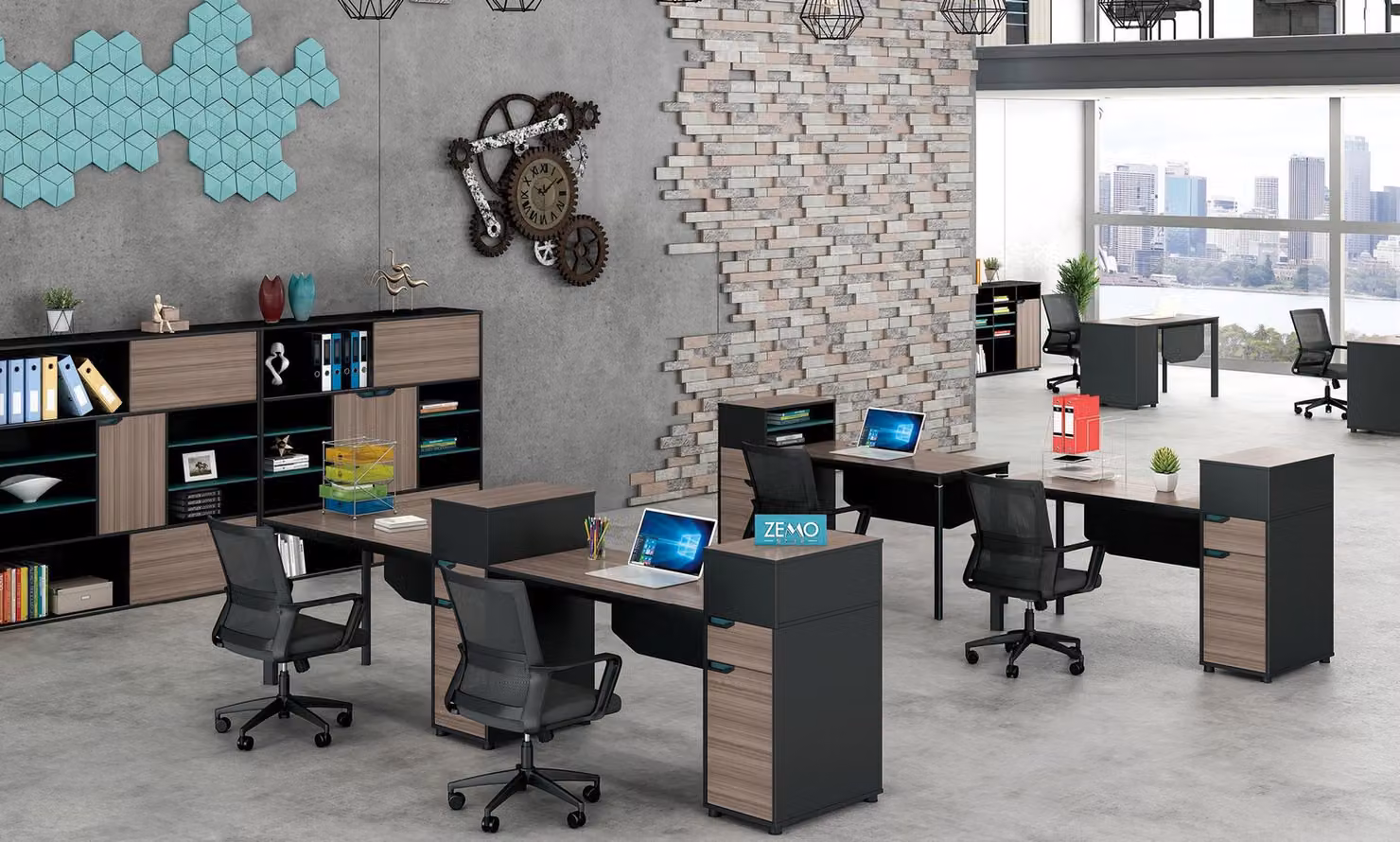 Computertisch Schreibtisch Tische Bürotisch Arbeitstisch Büro Tisch Holz Regal