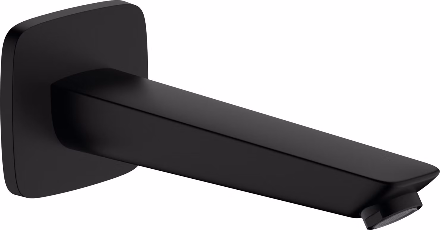 hansgrohe Logis Bec déverseur pour baignoire, saillie 195mm, noir mat, 71410670, 71410670
