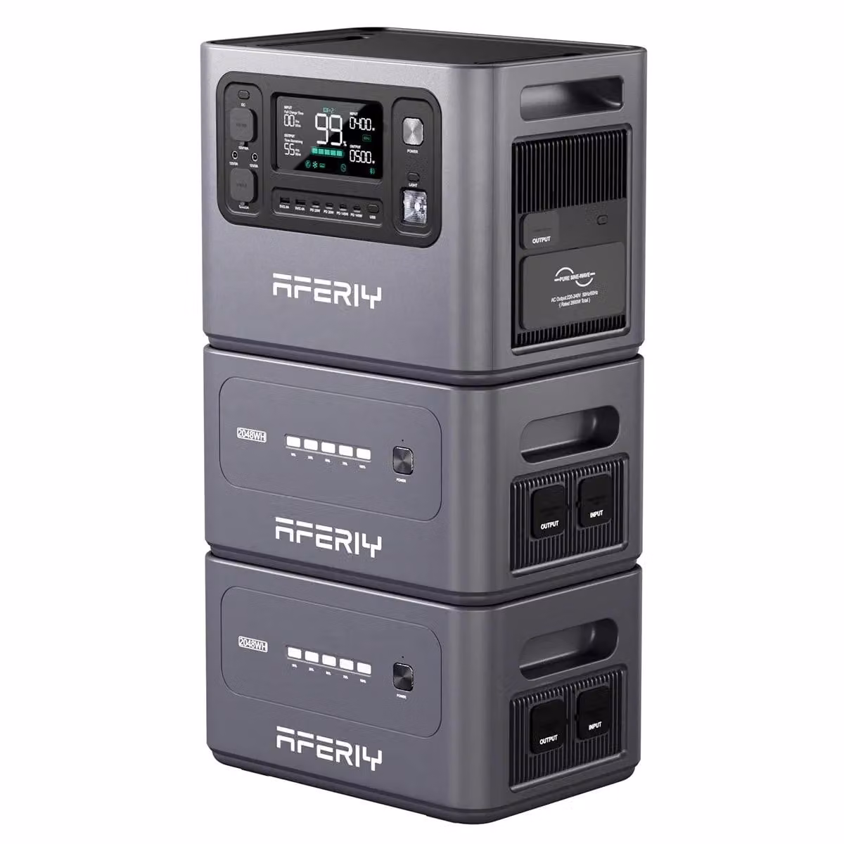Gruppo elettrogeno solare AFERIY 6144Wh/2800W, LiFePO4, carica rapida 1,5h, UPS