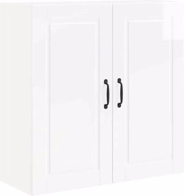Armadio pensile da cucina moderno con ripiani 80 x 31 x 80 cm in legno multistrato bianco lucido 02_0054402