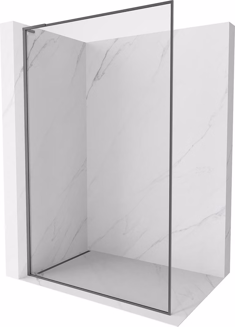 Mexen Kioto-F L parete doccia Walk-in con cornice 105 x 202 cm, trasparente 8 mm, gun metal - 800-105-174-95-00