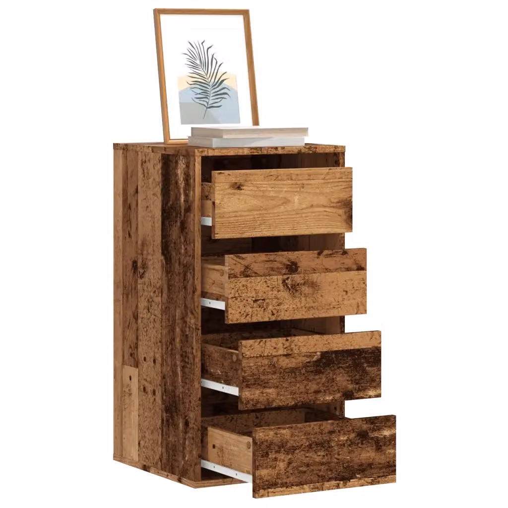 Cassettiera Angolare in Legno Antico Marrone CFW8101657 L/P/H: 40 x 41 x 76 cm – 2