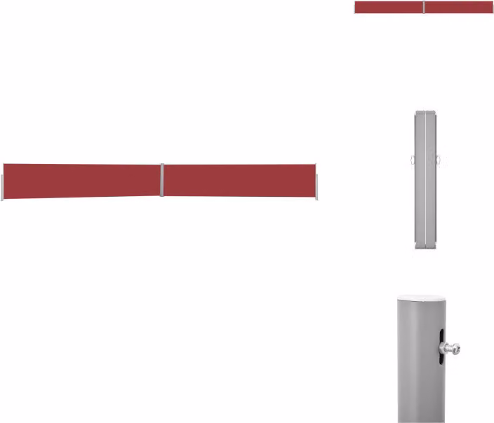 vidaXL Tenda laterale estensibile 140x1200 cm rosso - Ombrelloni e tende da sole