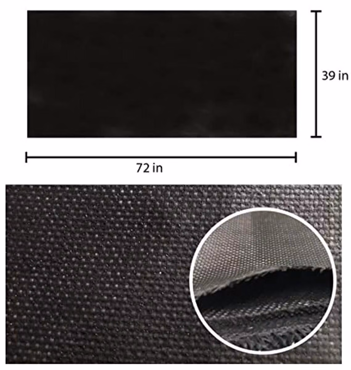Tappetino resistente al calore per aree barbecue su terrazze - Pieghevole e trasportabile. Tappetino ignifugo a 3 strati per barbecue e falò - Colore nero, dimensioni 183 x 99 cm