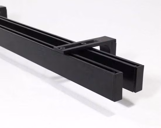 Barra di fissaggio su misura per tende - Binario interno - 180 cm - Nero
