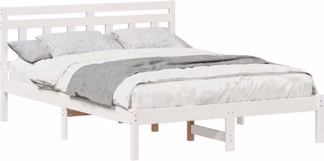 Letto matrimoniale per adulti in pino massello laccato bianco L/P: 120 x 200 cm – 1
