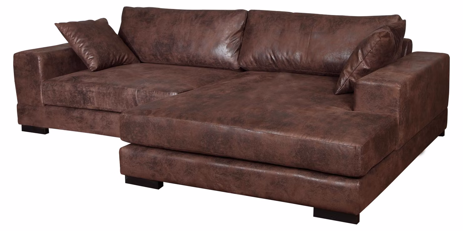 Big Sofa Couch Ecksofa Vintage xxl Polster Eck Garnitur Wohnlandschaft Leder
