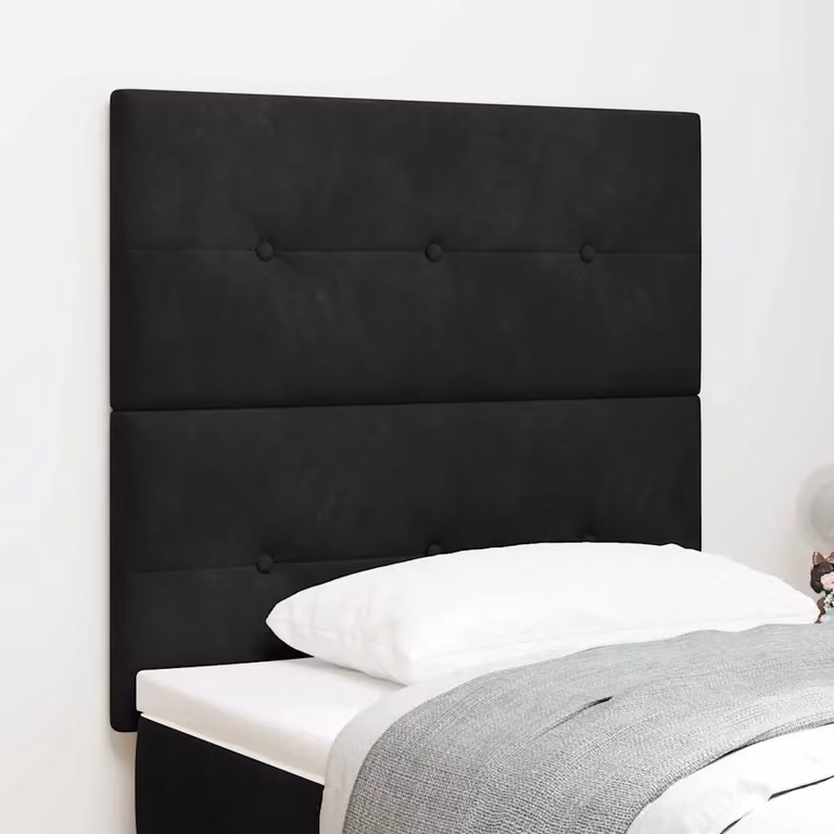 Testiera per letto con illuminazione LED vidaXL in velluto nero, Larghezza: 100 cm