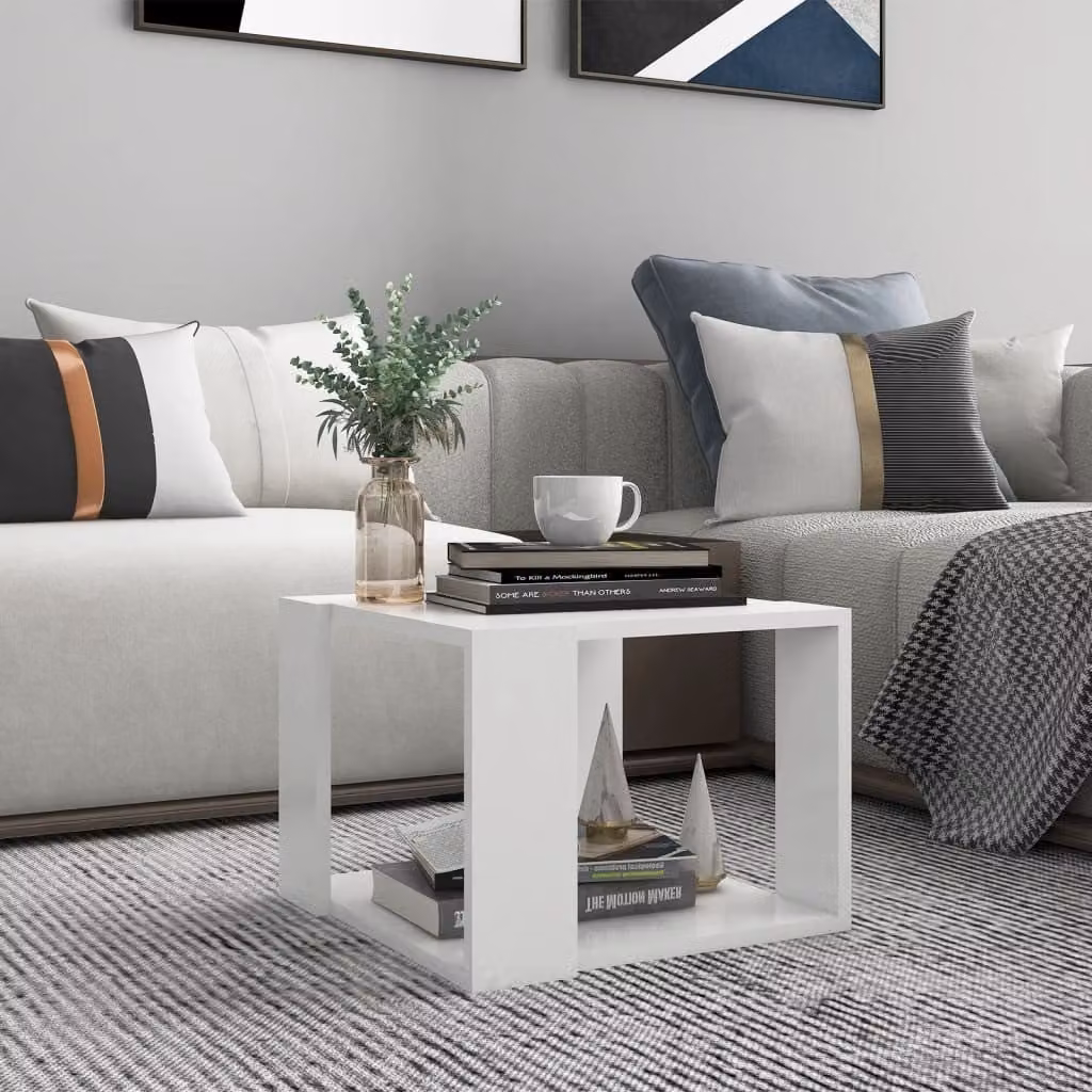 Maison Exclusive - Tavolino bianco 40x40x30 cm Materiale ligneo