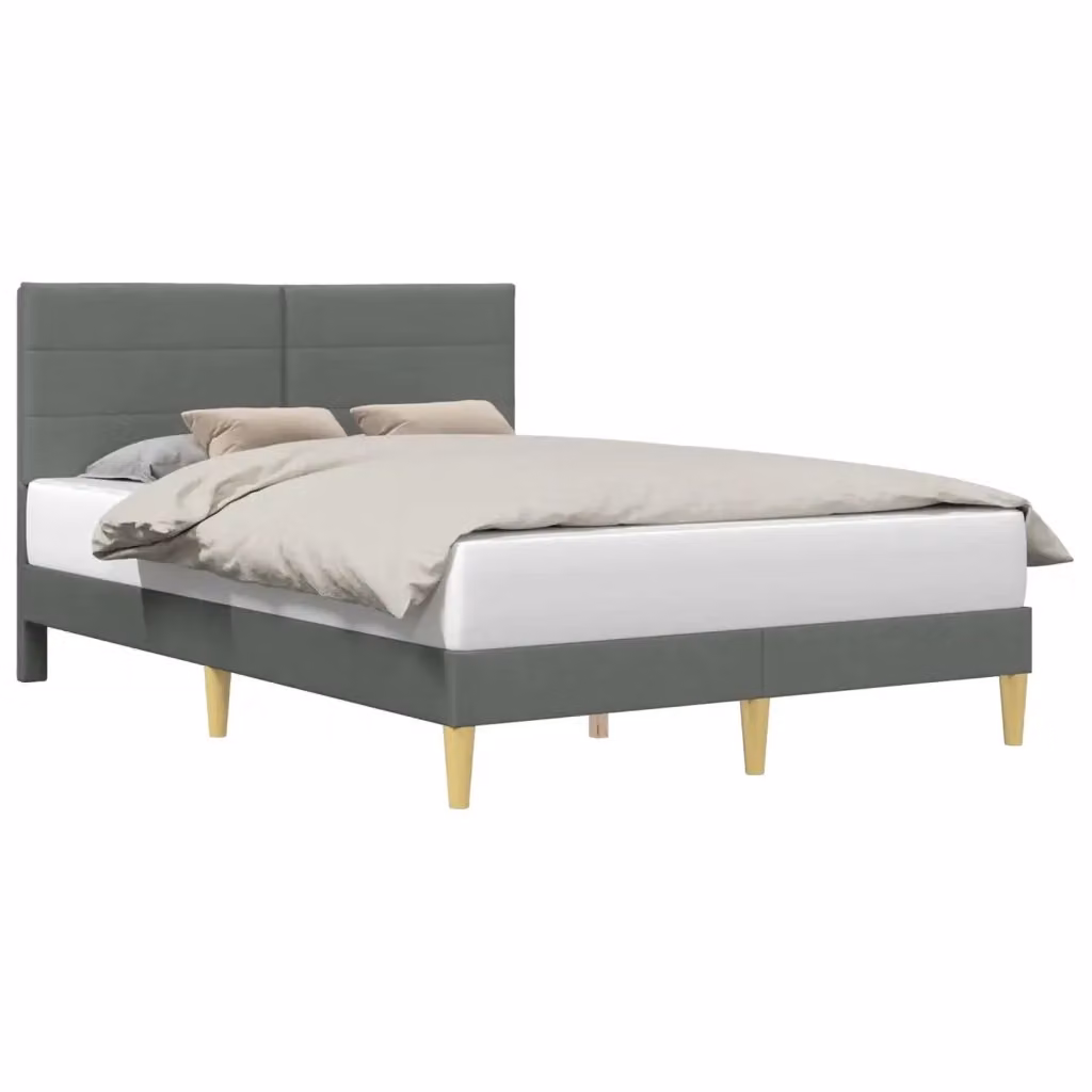 Struttura letto con giroletto in tessuto grigio DESIGN IN L/P: 140 x 190 cm – 2