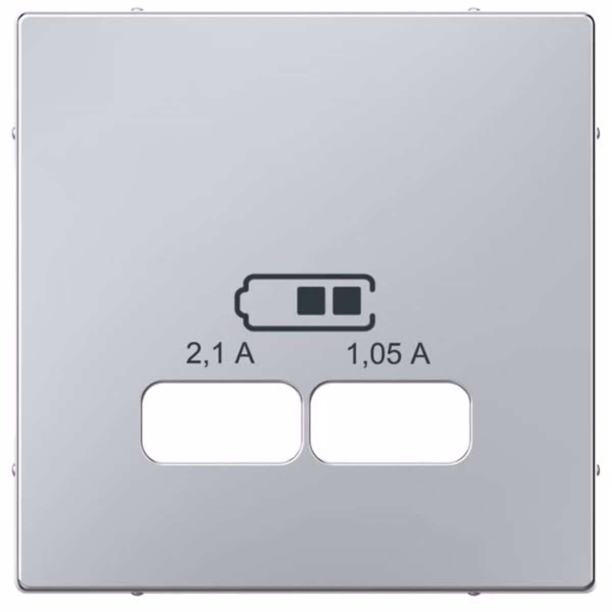 MERTEN MEG4367-0460 Piastra centrale per stazione di ricarica USB, in alluminio
