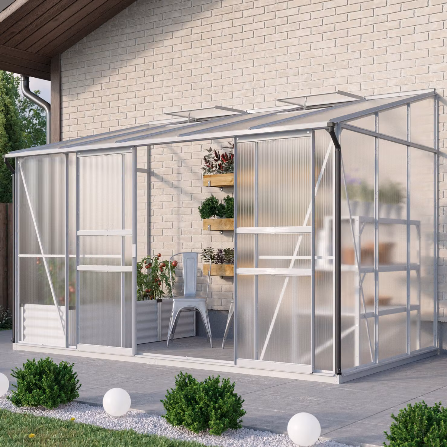 Serra addossata Vitavia "Osiris 6500" alluminio anodizzato 6,5 m² 6 mm HKP