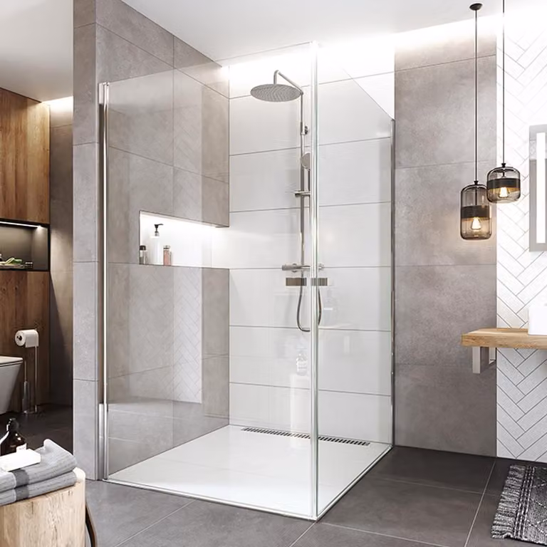 Mereo Cabina doccia, Novea, quadrata, girevole, 80x80 cm, cromo ALU, vetro Clear - CK11913ZVR