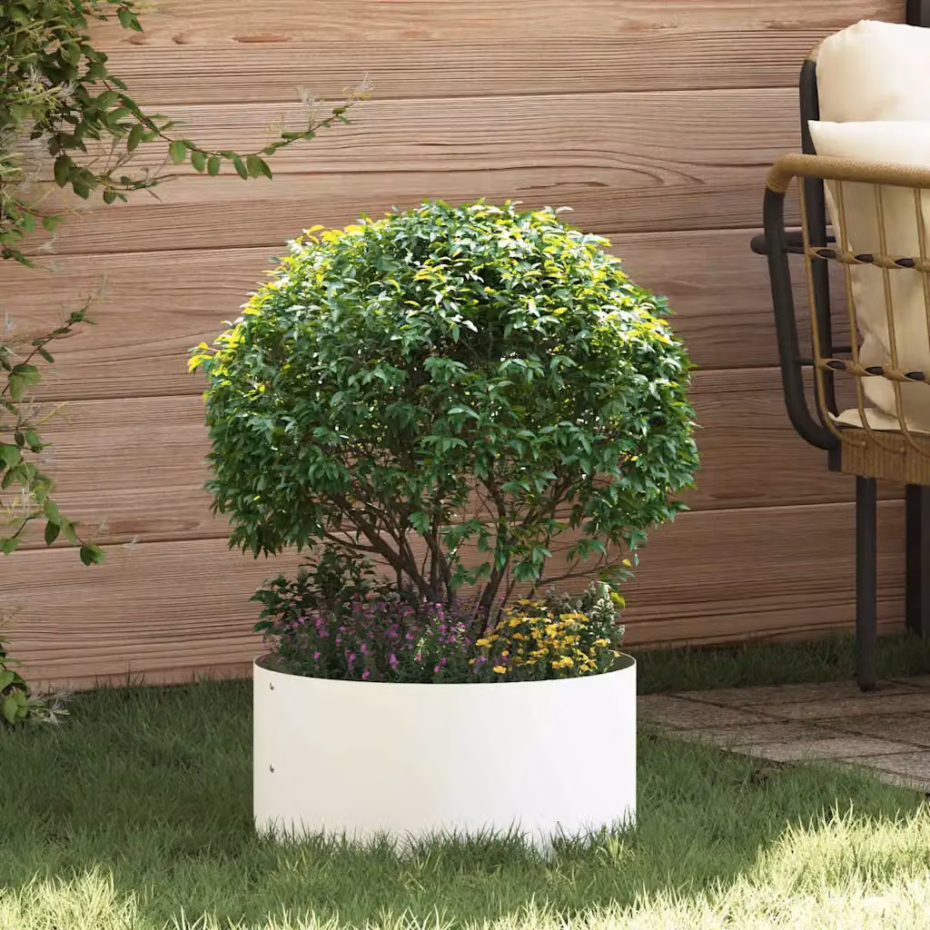 Set di 5 anelli per vaso vidaXL in acciaio, colore bianco, L 40 x P 40 x H 20 cm