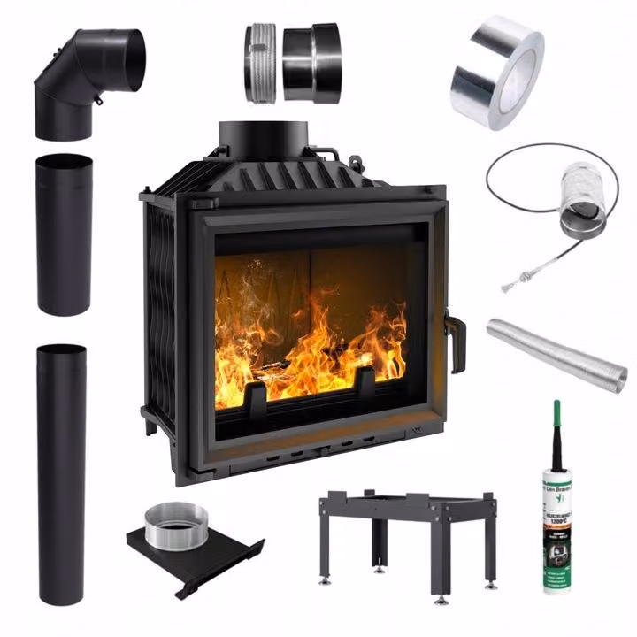 Inserto per caminetto in ghisa KRATKI ANTEK Potenza 10kW Uscita Fi180 Accessori