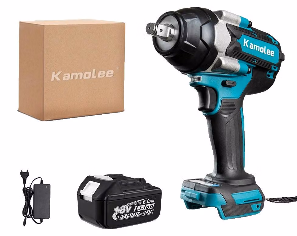 Avvitatore a impulsi elettrico, coppia di 1800 N·m, velocità di 7200 giri/min, batteria da 60Ah, confezione in cartone, prodotto per il mercato europeo
