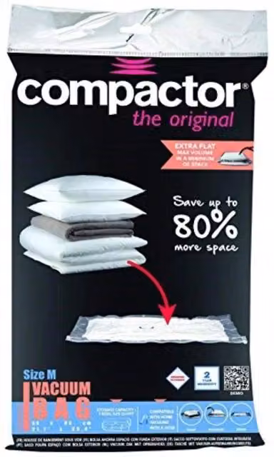Set di 5 sacchi salvaspazio sottovuoto Aspispace formato extra da 90 cm, colore trasparente