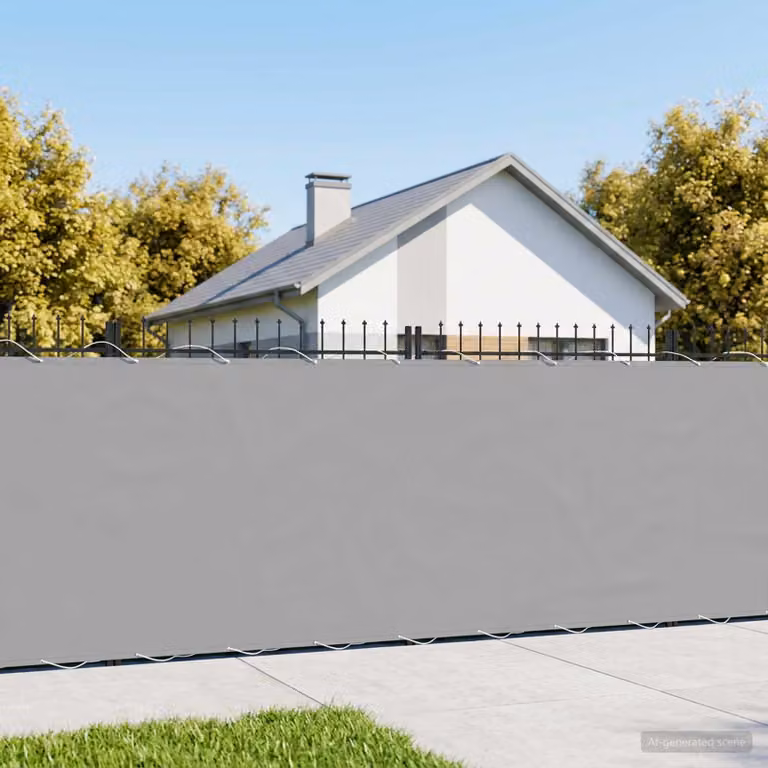 Schermo di privacy per balcone vidaXL in poliestere e alluminio, grigio, H: 150 cm x L: 25 m