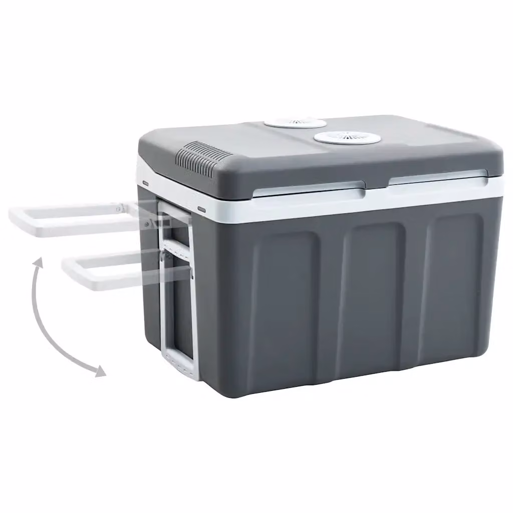 Scatola Termoelettrica Portatile vidaXL da 40 L in Plastica, Grigio e Bianco – 2