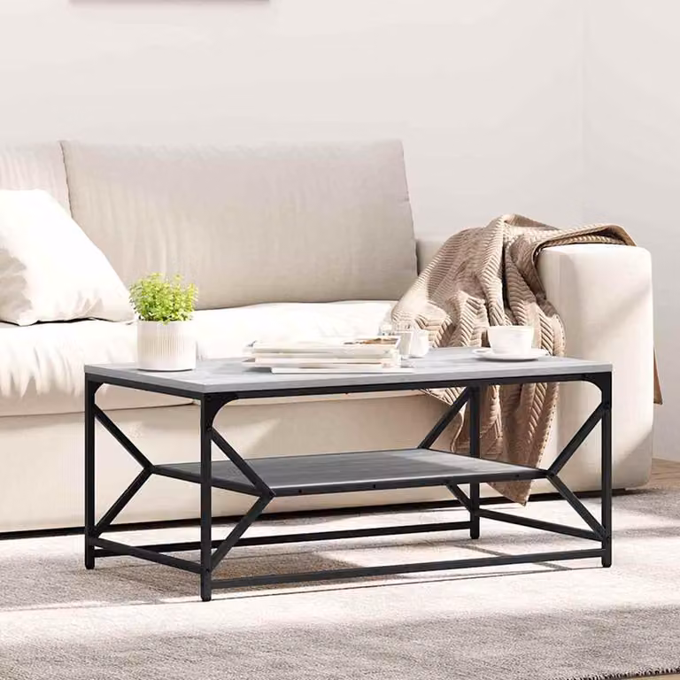 Maison Exclusive - Tavolino da caffè in legno effetto Sonoma grigio, dimensioni 90 x 50 x 40 cm