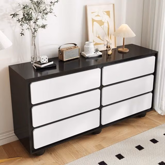 Cassettiera Credenza 6 Cassetti ¨C MINIMAL ¨C Bianco/Moderno 140x38x74,5cm