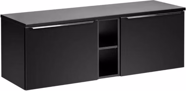 Set da bagno VANTA Meublorama con mobile sotto lavabo e piano lavabo nero moderno L: 140 cm, P: 46 cm, H: 49 cm