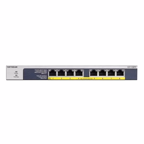 Switch Netgear GS108PP non gestito Gigabit Ethernet con supporto Power over Ethernet (PoE) nero – 2