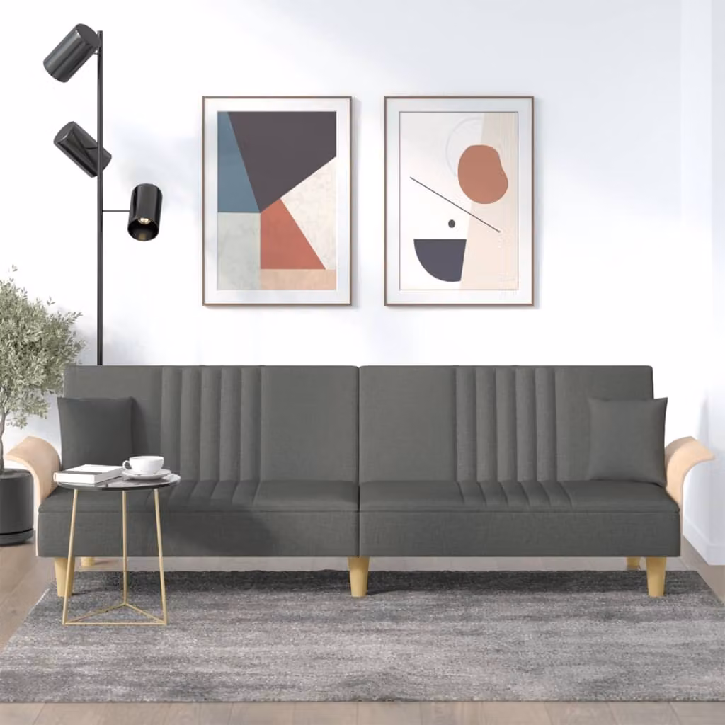 Maison Exclusive - Divano letto con braccioli, tessuto grigio scuro