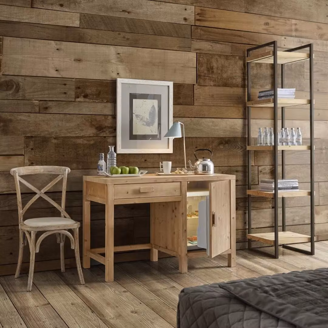 Scrivania porta frigo in legno massello di abete grezzo Mobili 2G L: 120 cm, P: 55 cm, H: 80 cm – 2