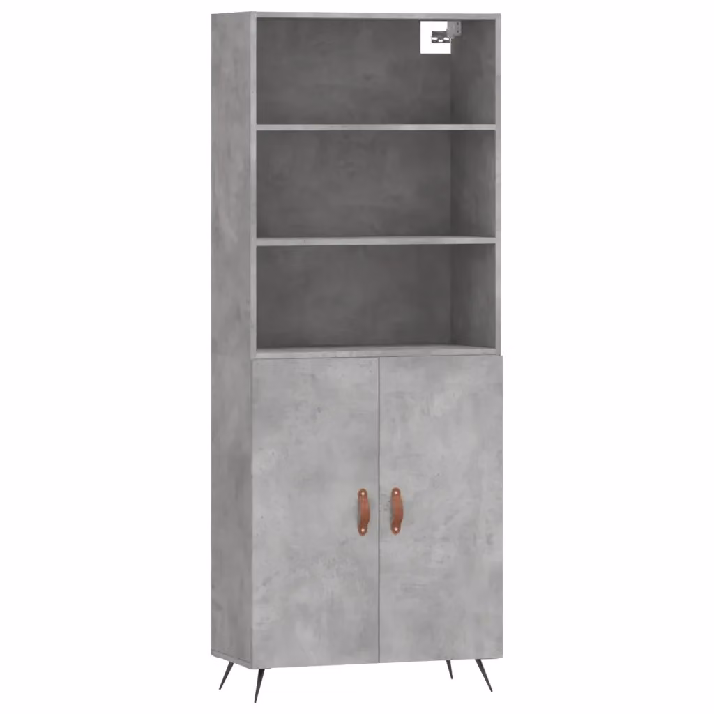 Credenza Buffet Armadio da Cucina e Soggiorno Design Mania Grigio Cemento in Legno e Metallo L/P/H: 69,5 x 34 x 180 cm – 2