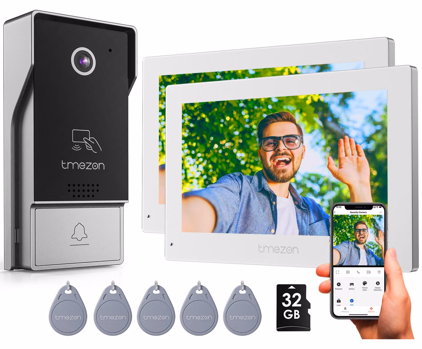 Videocitofono da interno con schermo touchscreen da 7 pollici e telecamera 1080P