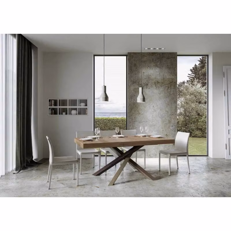 Tavolo allungabile Volantis Itamoby in finitura Quercia Natura con struttura in metallo e piano in MDF laminato L/P/H: 90 x 160/420 x 77 cm – 2