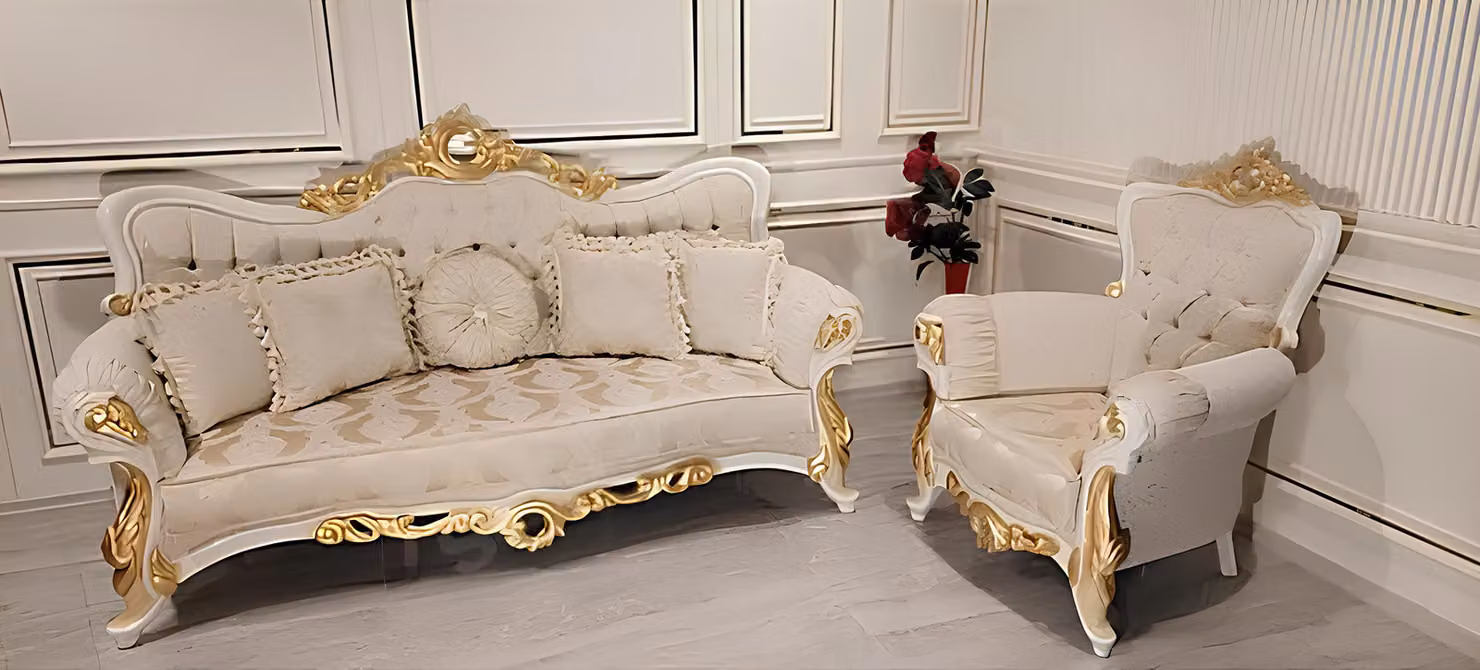 Klassische Couch Wohnzimmer Sofagarnitur Möbel einrichtung 3+1 Sitz Sofa