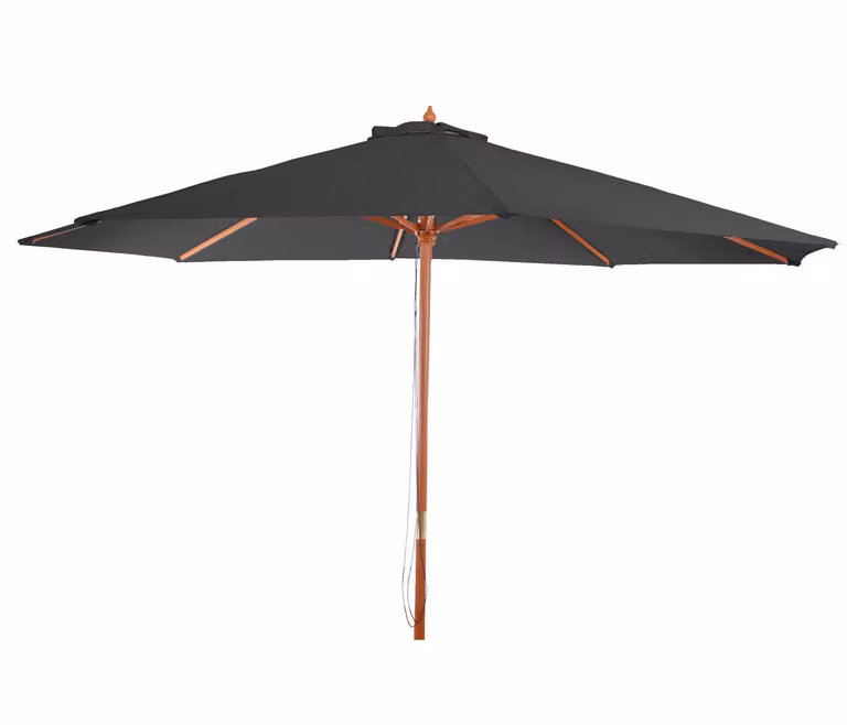 Ombrellone Florida, ombrellone da giardino, Ø 3,5m poliestere/legno 7kg ~ antracite