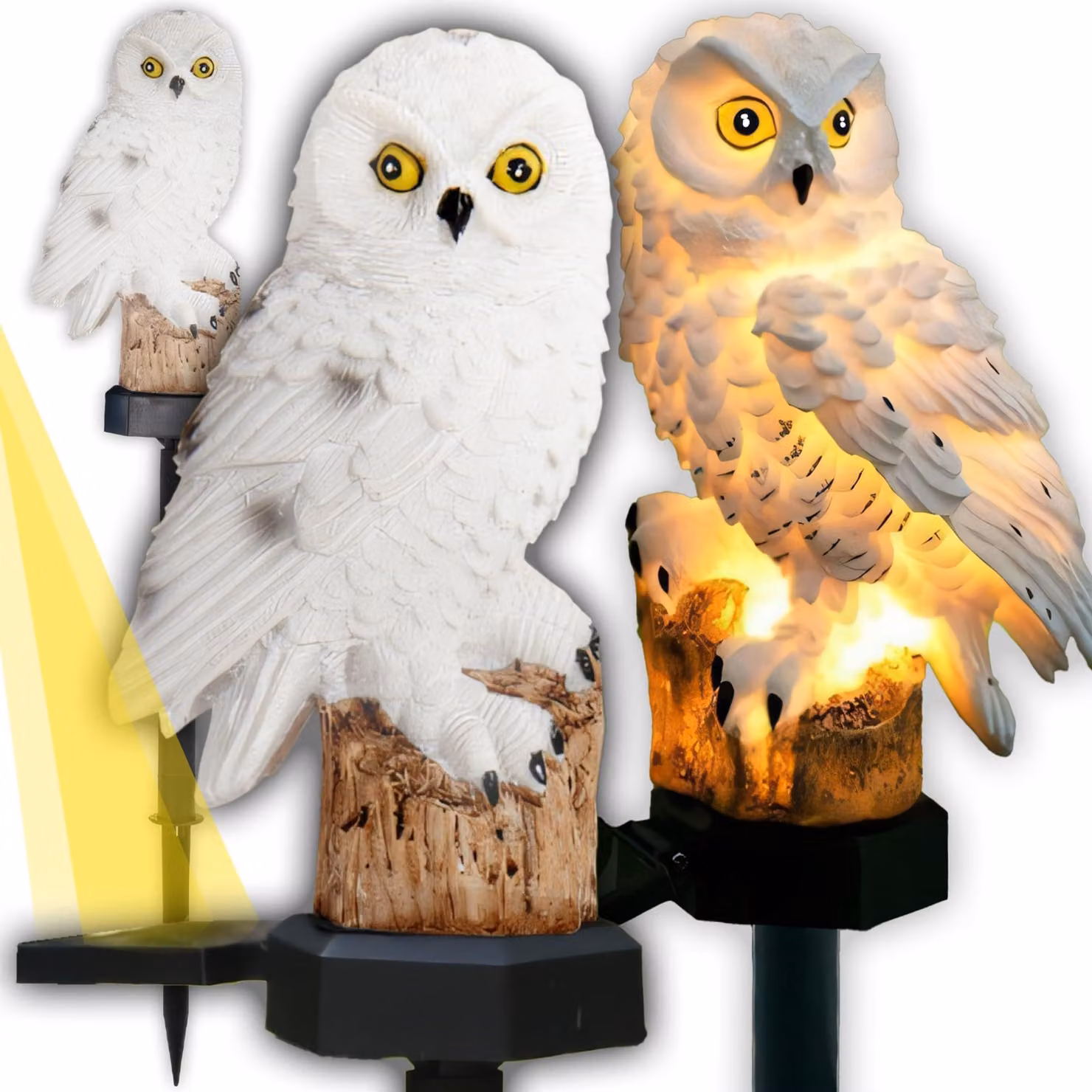 Lampada solare a LED, grado di protezione IP44, 42 cm, sensore di luminosità, colore bianco