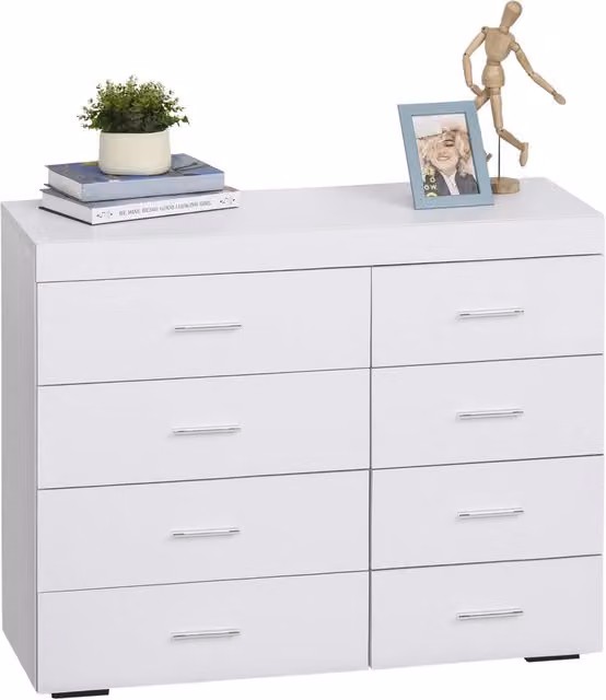 Cassettiera Mobile EasyComfort in Legno MDF Bianca L: 90 cm, P: 35 cm, H: 73 cm