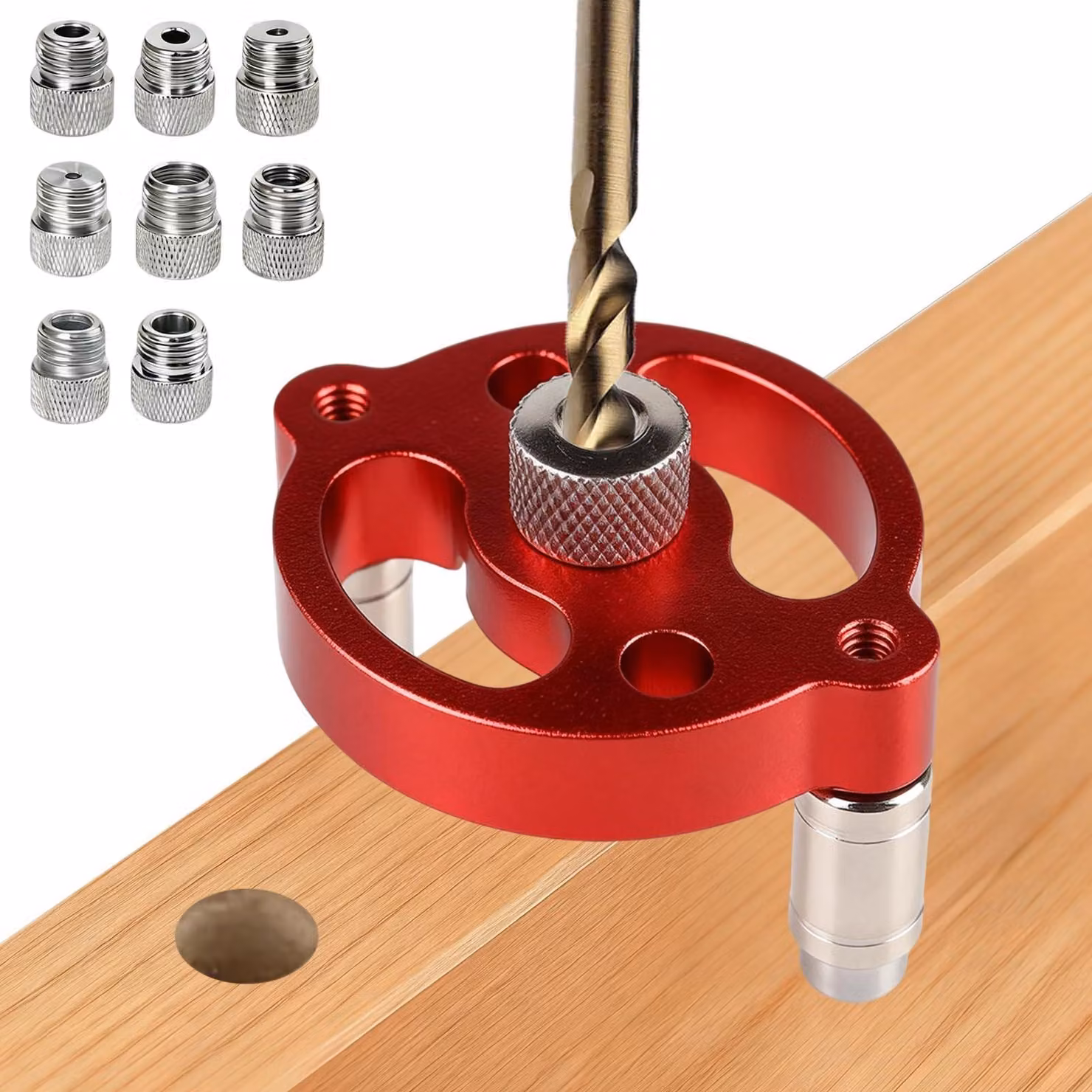 Guida per la foratura del legno con 8 inserti per punte