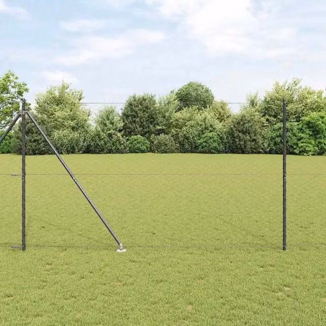 Recinzione esagonale con palo 100 x 1,6 m Grigio Rete 3353323
