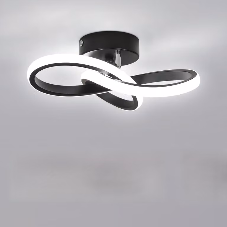 Comely, plafoniera LED nera, 25x25 cm, 22W, dimmerabile. Plafoniera moderna in alluminio, luce bianca calda (3000K), luce naturale (4500K) e luce bianca fredda (6500K), ideale per camera da letto, soggiorno, cucina e corridoio