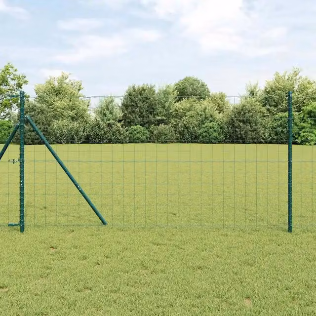 Recinzione in rete verde rivestita in PVC vidaXL con fissaggio a terra, L: 25 m, H: 1 m – 1