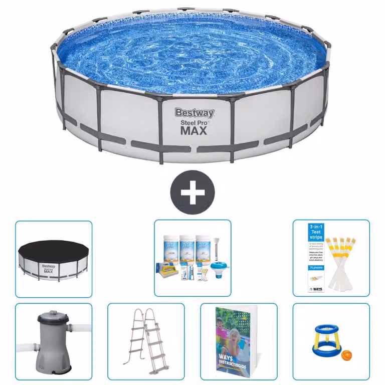 Bestway Steel Pro MAX, piscina in acciaio, forma rotonda - 457x122 cm - 6 pezzi, modello S548