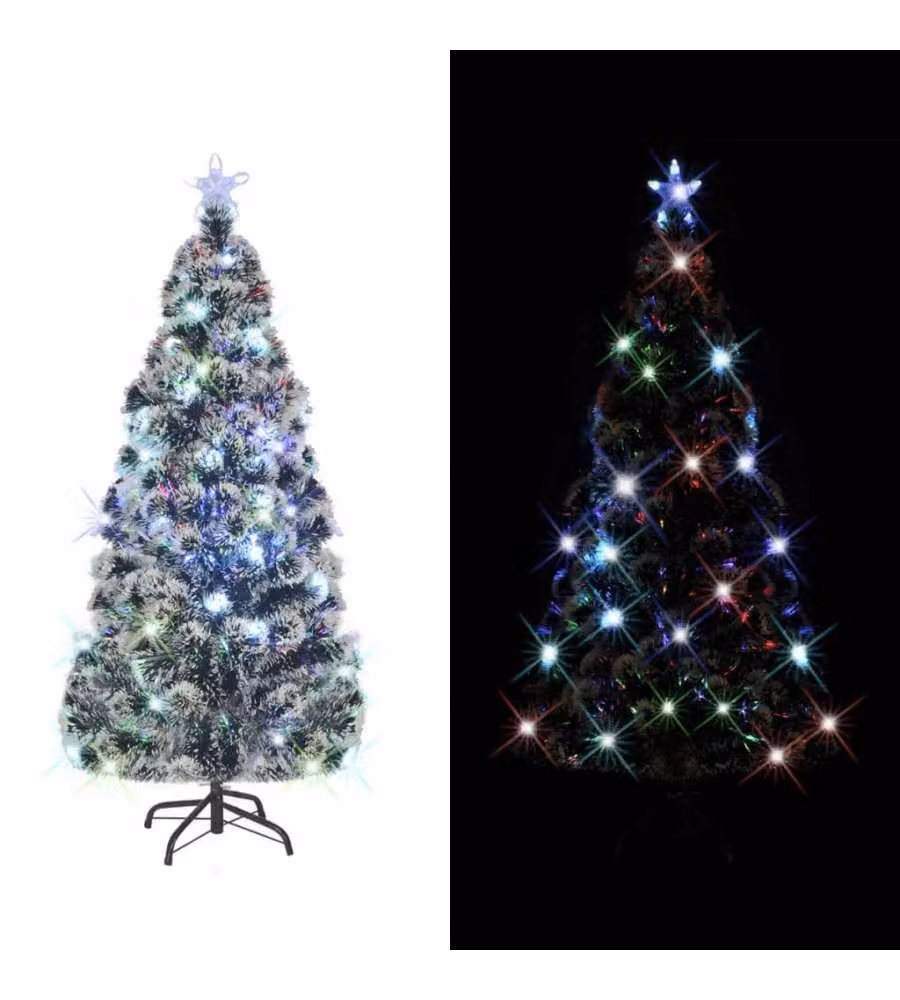 Albero di Natale Artificiale Supporto/LED 210 cm Fibra Ottica