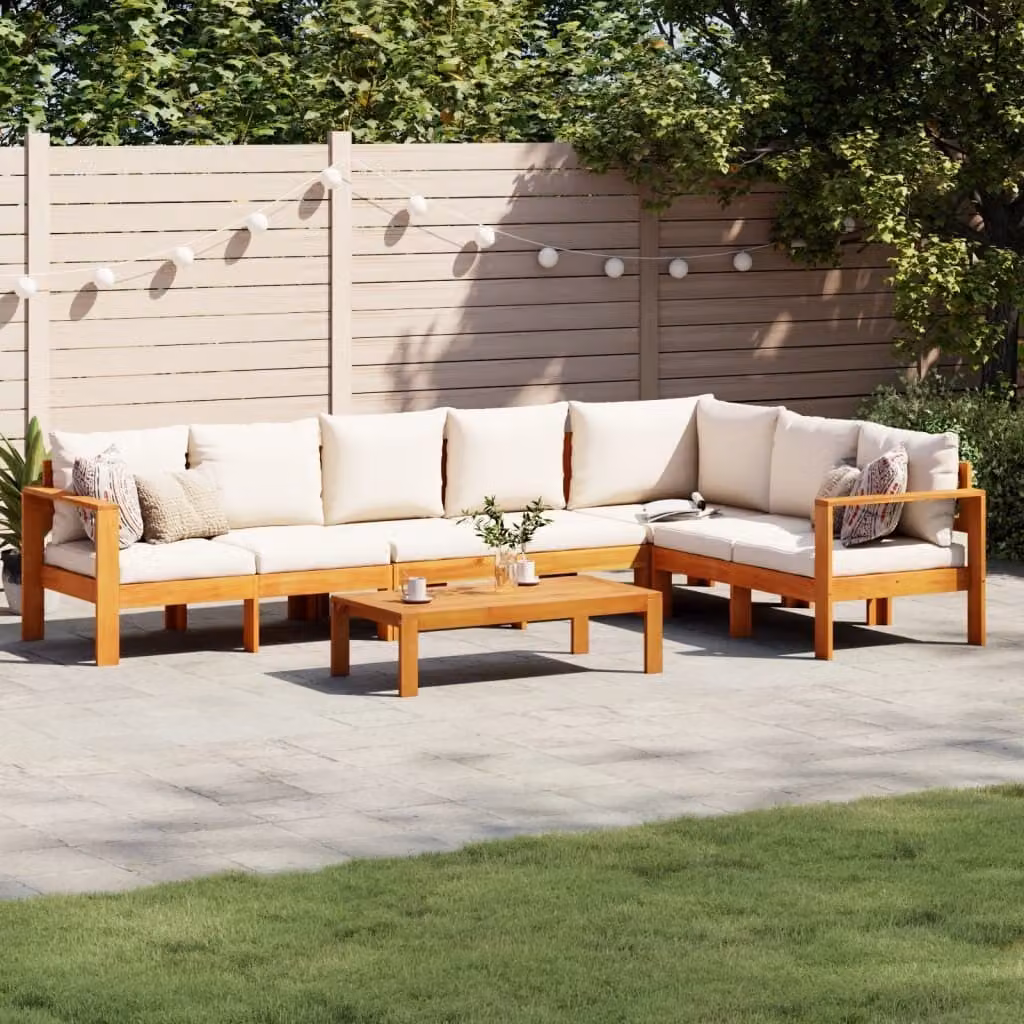Maison Exclusive - Set da giardino 5 pezzi con cuscini in legno massello di acacia