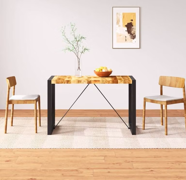 Maison Exclusive - Tavolo da pranzo in legno massello di mango grezzo, 120 cm
