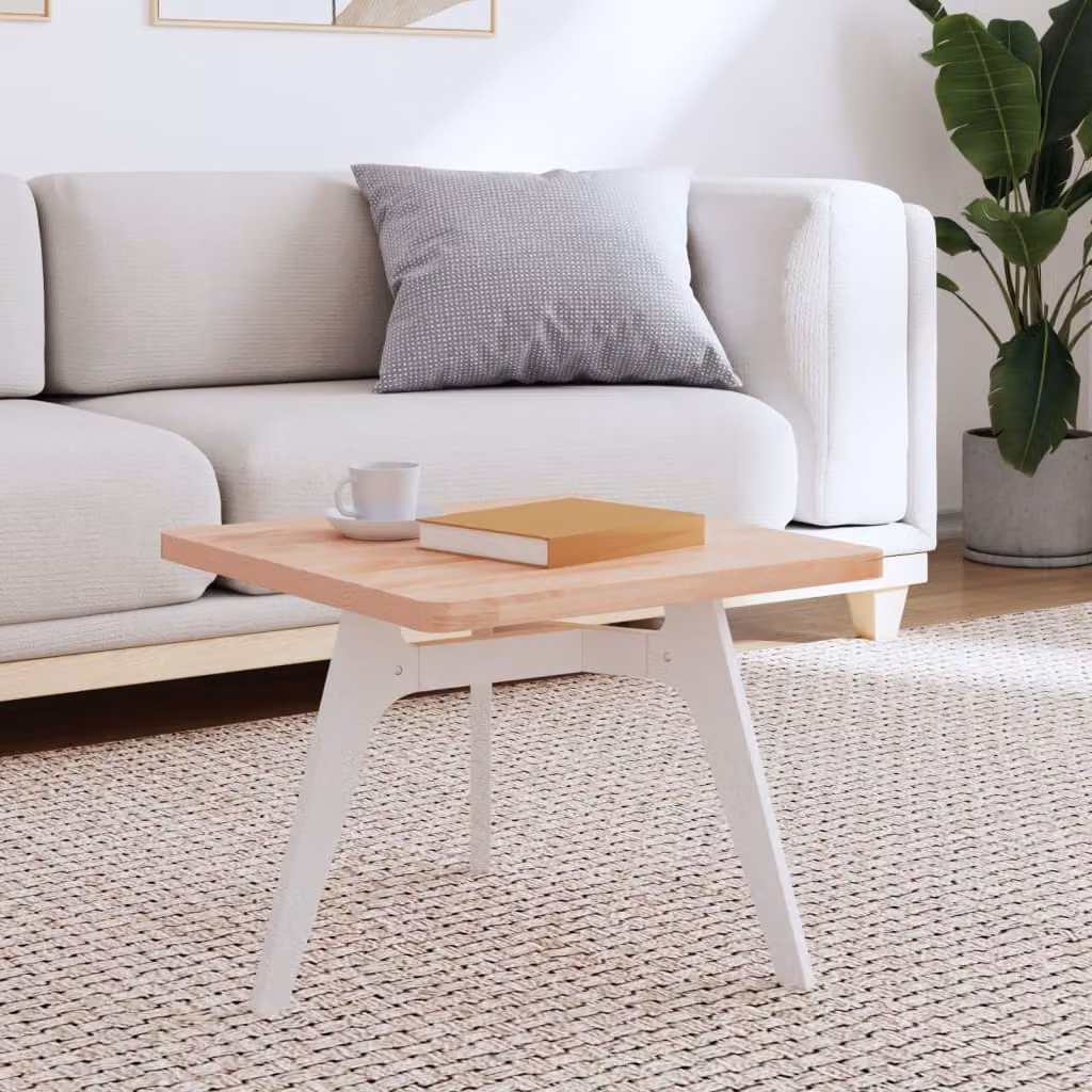 vidaXL Piano per Tavolo Quadrato in Legno di Faggio Marrone L: 50 cm, P: 50 cm, H: 2,5 cm