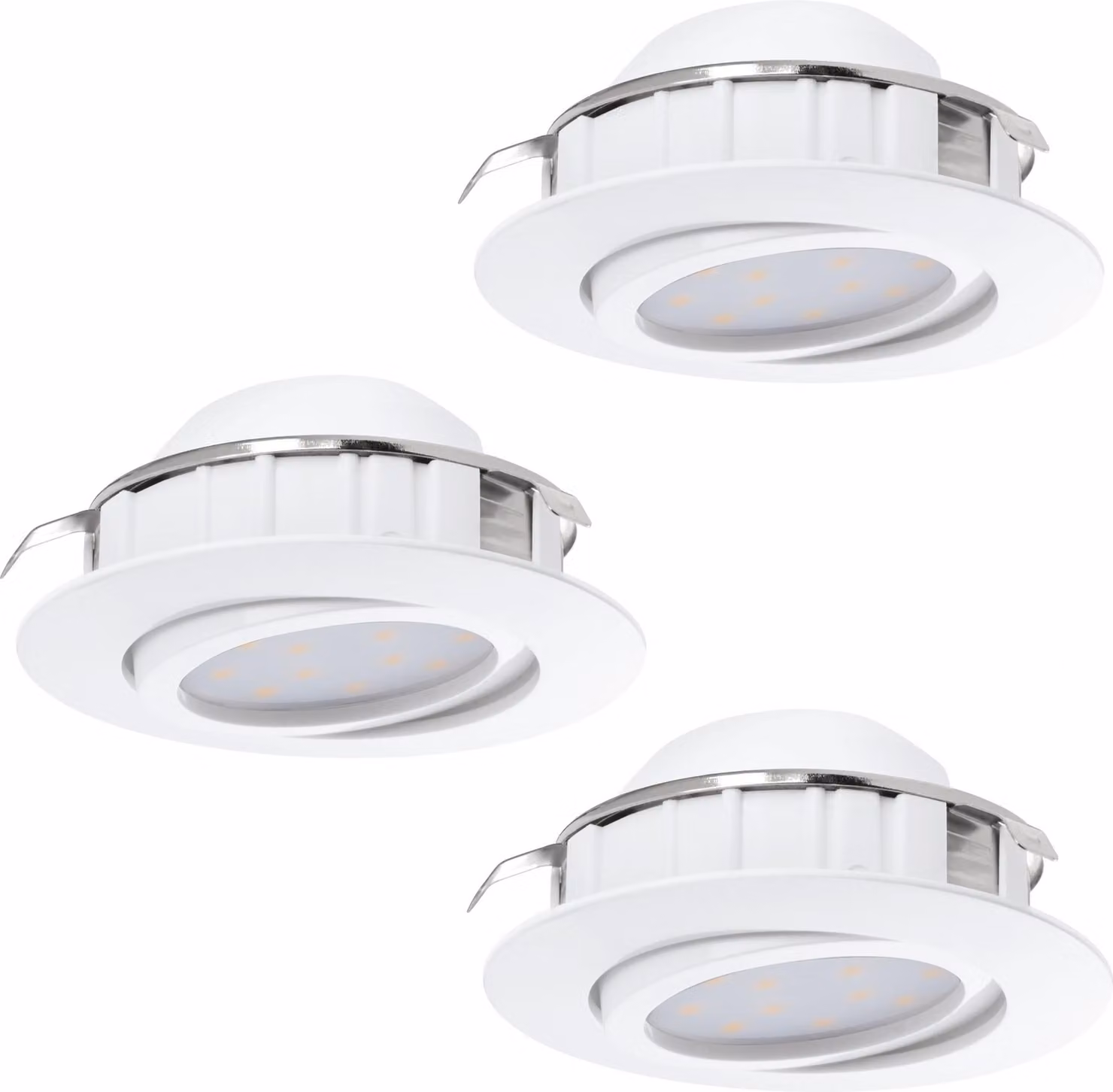 Faretto Ad Incasso Contemporaneo Pineda In Policarbonato Bianco 3 Luci Led 4,9W
