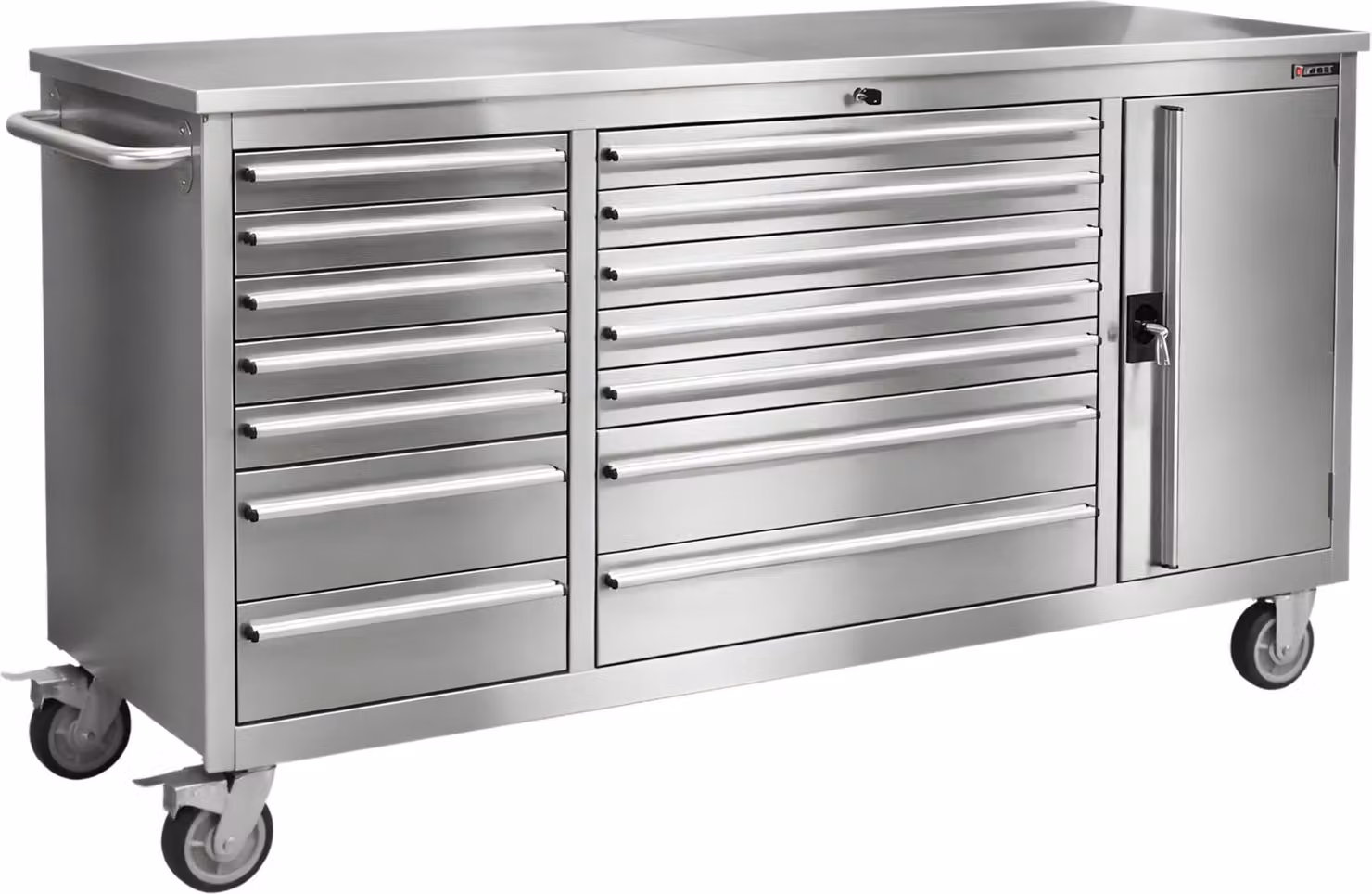 Carrello portautensili RETTER RS6 Piano di lavoro in acciaio inox con 14 cassetti