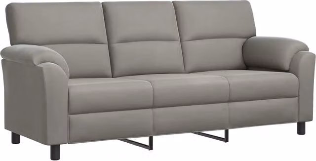 Divano moderno vidaXL in velluto grigio con struttura in metallo L: 214 cm, P: 85 cm, H: 93 cm – 1