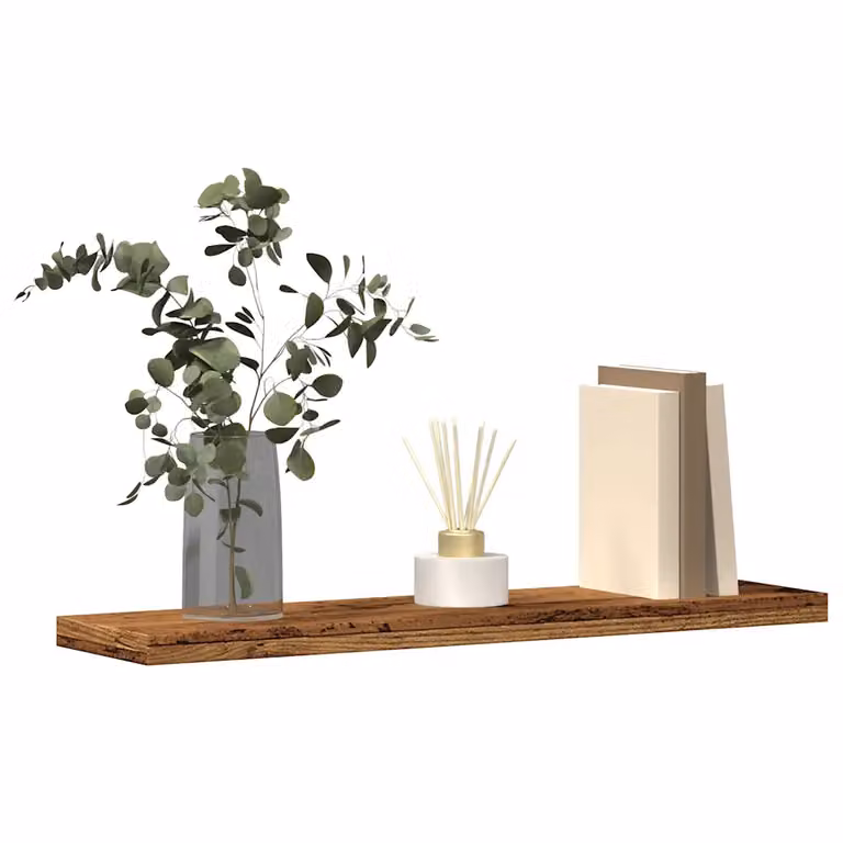 Set di 4 mensole a parete vidaXL in legno color marrone, L 40 cm x P 20 cm x H 1,5 cm
